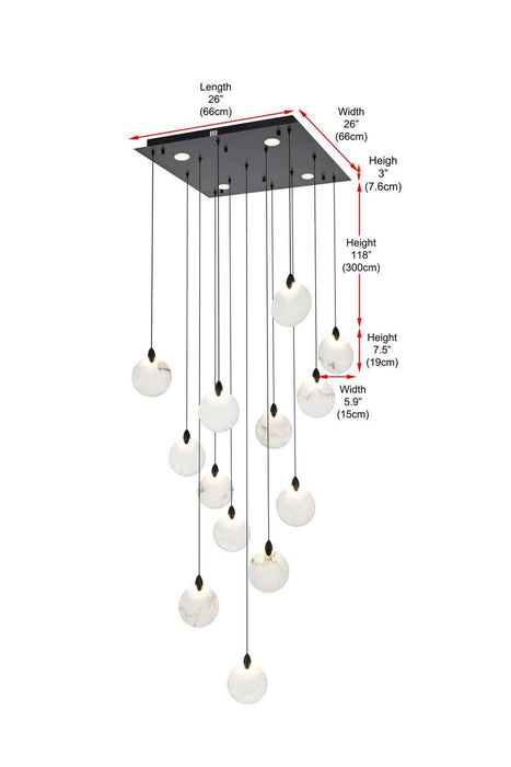 Elegant Lighting - 1012S26BK-11ST - LED Pendant - Avery - Black