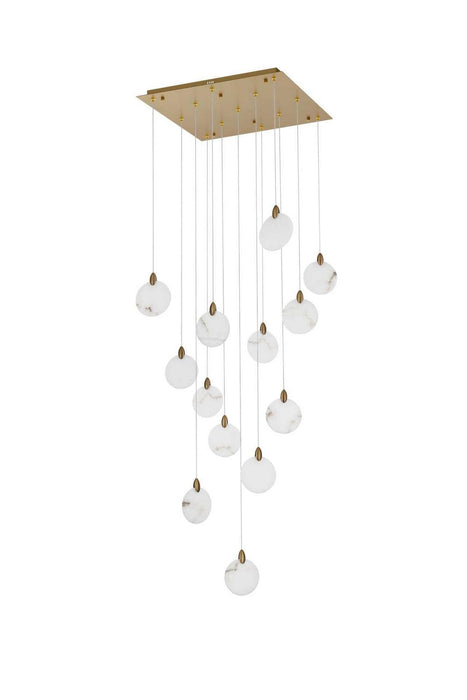 Elegant Lighting - 1012S26SG-11ST - LED Pendant - Avery - Satin Gold
