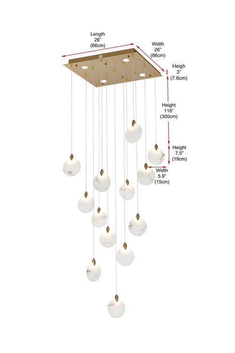 Elegant Lighting - 1012S26SG-11ST - LED Pendant - Avery - Satin Gold