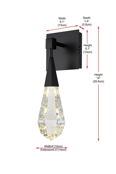 Elegant Lighting - 1013W5BK-02CR - LED Wall Sconce - Amora - Black