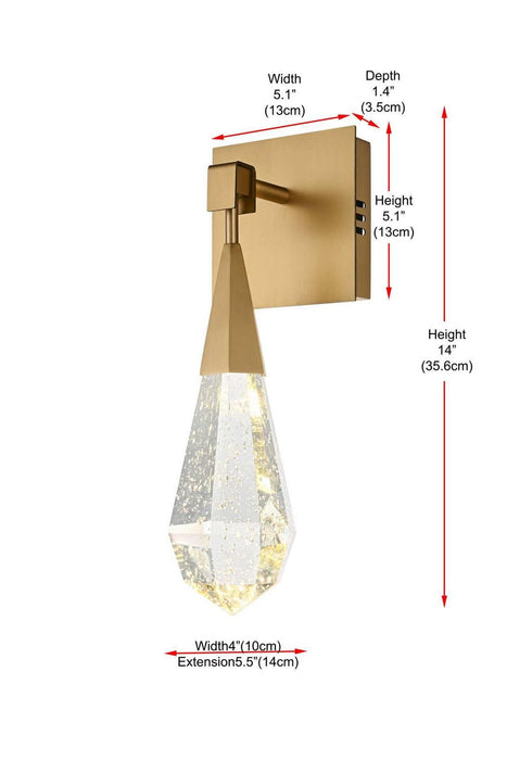 Elegant Lighting - 1013W5SG-02CR - LED Wall Sconce - Amora - Satin Gold