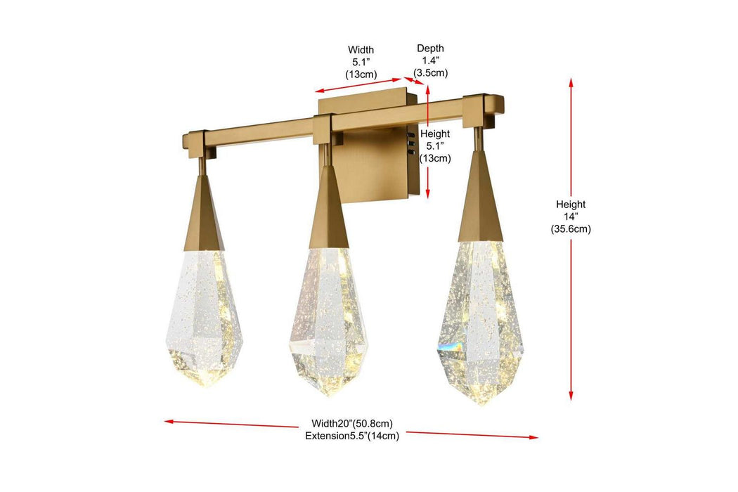 Elegant Lighting - 1013W20SG-02CR - LED Wall Sconce - Amora - Satin Gold