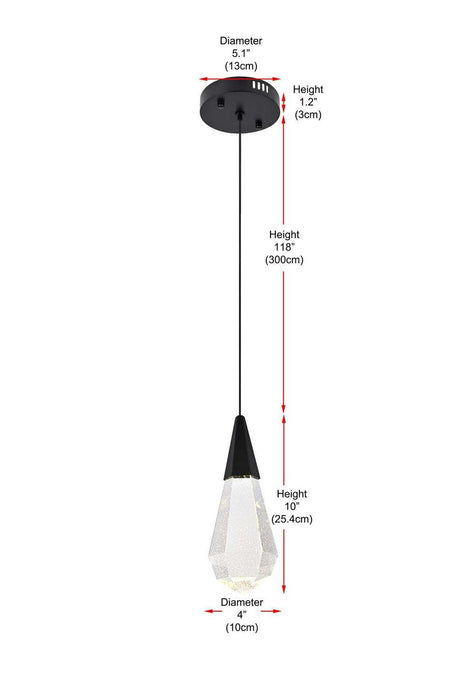Elegant Lighting - 1013D5BK-02CR - LED Pendant - Amora - Black