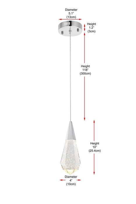 Elegant Lighting - 1013D5C-02CR - LED Pendant - Amora - Chrome