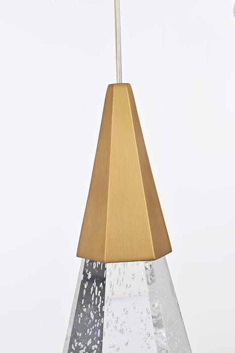 Elegant Lighting - 1013D5SG-02CR - LED Pendant - Amora - Satin Gold