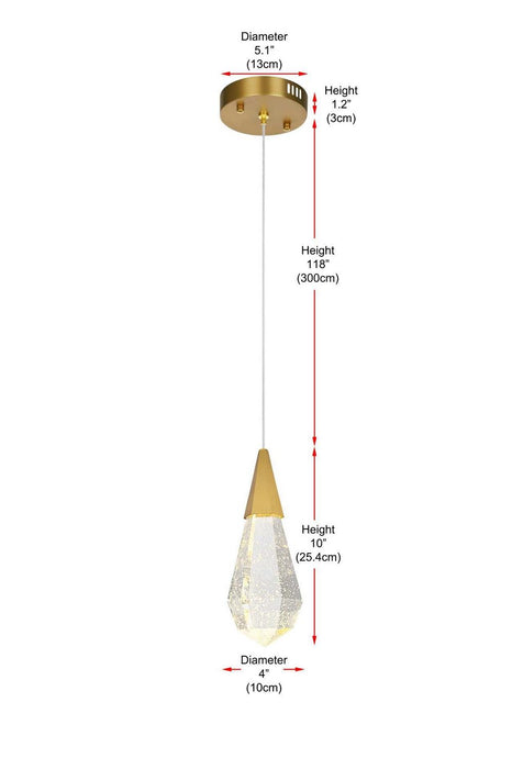 Elegant Lighting - 1013D5SG-02CR - LED Pendant - Amora - Satin Gold