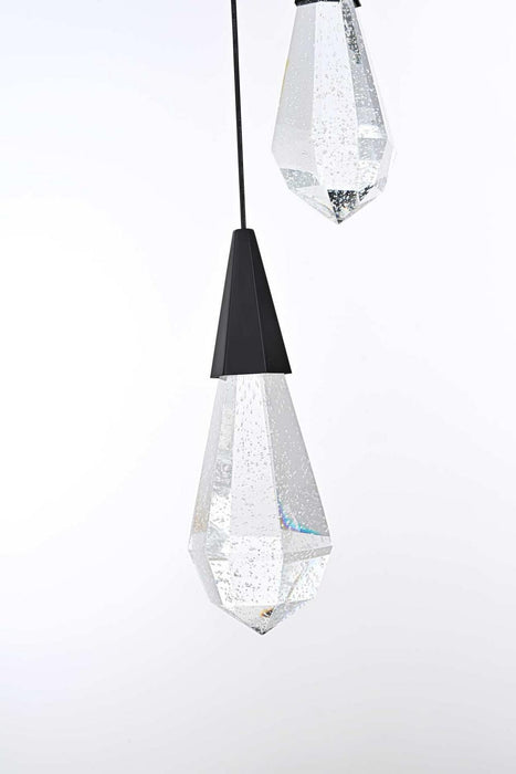 Elegant Lighting - 1013D12BK-02CR - LED Pendant - Amora - Black