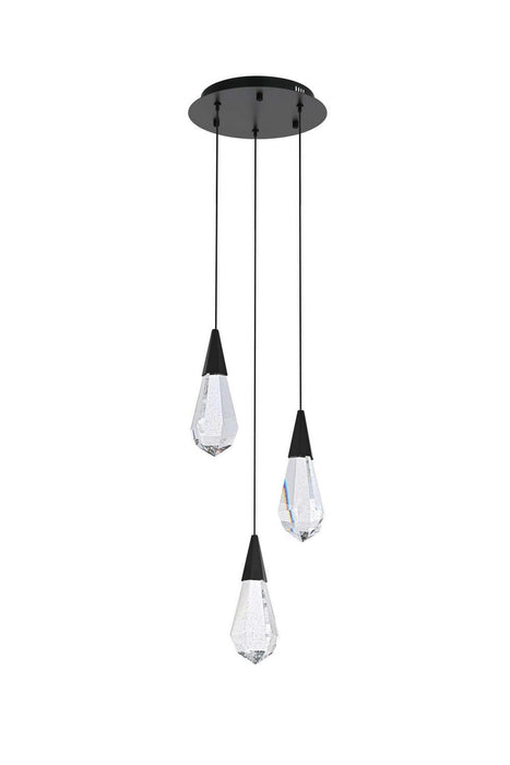 Elegant Lighting - 1013D12BK-02CR - LED Pendant - Amora - Black
