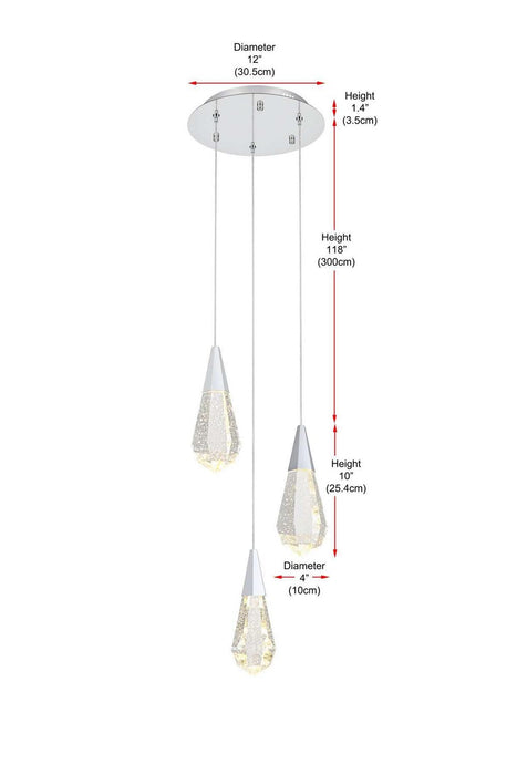 Elegant Lighting - 1013D12C-02CR - LED Pendant - Amora - Chrome