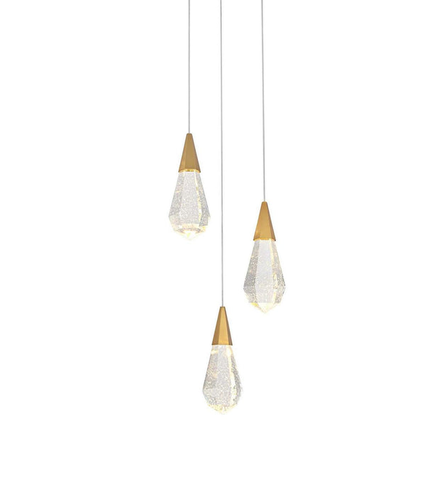 Elegant Lighting - 1013D12SG-02CR - LED Pendant - Amora - Satin Gold