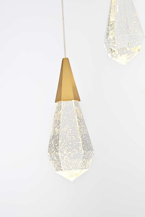 Elegant Lighting - 1013D12SG-02CR - LED Pendant - Amora - Satin Gold