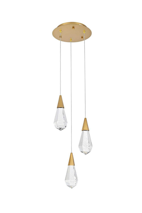 Elegant Lighting - 1013D12SG-02CR - LED Pendant - Amora - Satin Gold