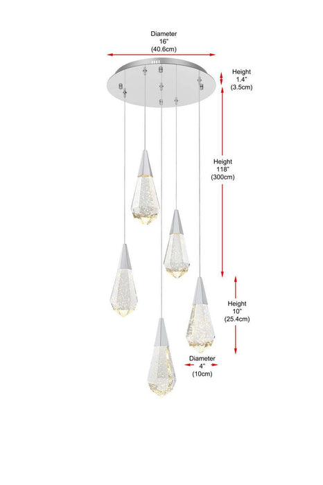 Elegant Lighting - 1013D16C-02CR - LED Pendant - Amora - Chrome