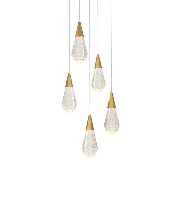 Elegant Lighting - 1013D16SG-02CR - LED Pendant - Amora - Satin Gold