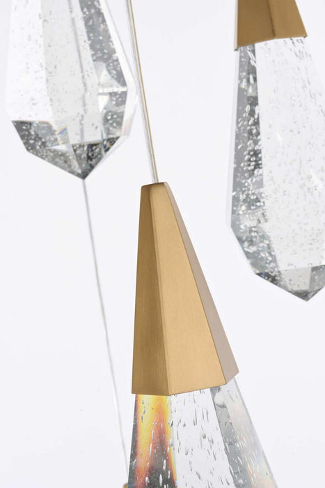 Elegant Lighting - 1013D16SG-02CR - LED Pendant - Amora - Satin Gold