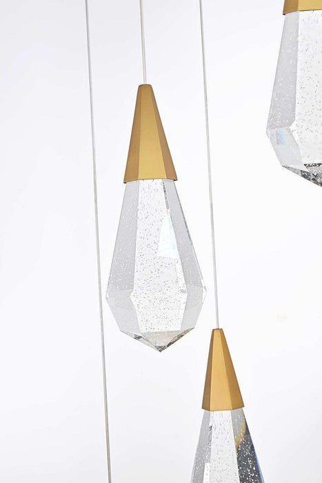 Elegant Lighting - 1013D16SG-02CR - LED Pendant - Amora - Satin Gold