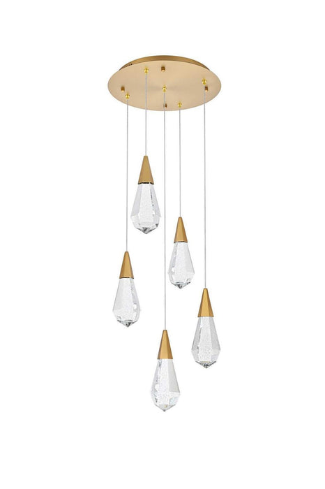 Elegant Lighting - 1013D16SG-02CR - LED Pendant - Amora - Satin Gold