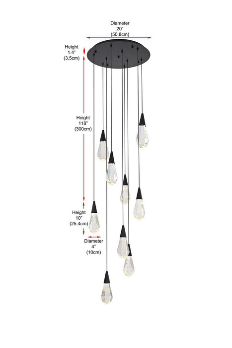 Elegant Lighting - 1013D20BK-02CR - LED Pendant - Amora - Black