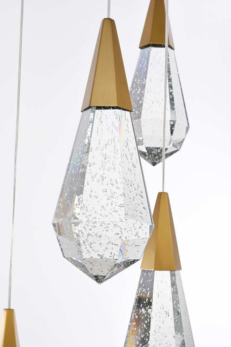 Elegant Lighting - 1013D20SG-02CR - LED Pendant - Amora - Satin Gold