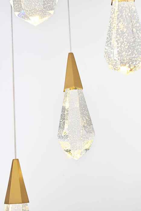 Elegant Lighting - 1013D20SG-02CR - LED Pendant - Amora - Satin Gold