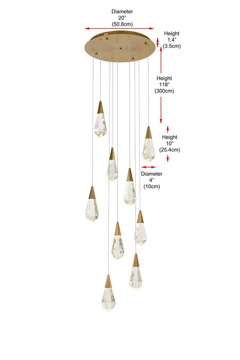 Elegant Lighting - 1013D20SG-02CR - LED Pendant - Amora - Satin Gold
