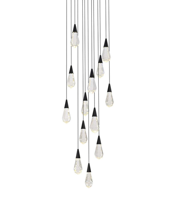 Elegant Lighting - 1013D24BK-02CR - LED Pendant - Amora - Black