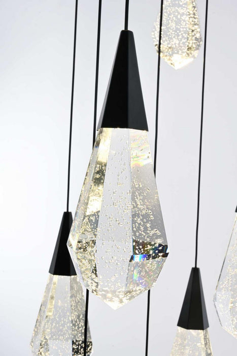 Elegant Lighting - 1013D24BK-02CR - LED Pendant - Amora - Black