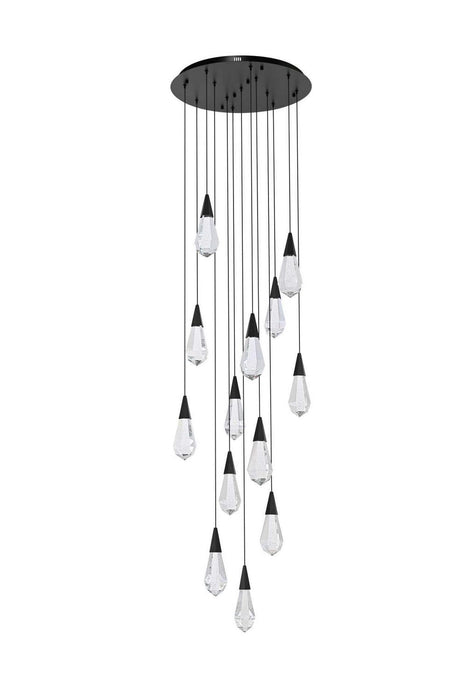 Elegant Lighting - 1013D24BK-02CR - LED Pendant - Amora - Black