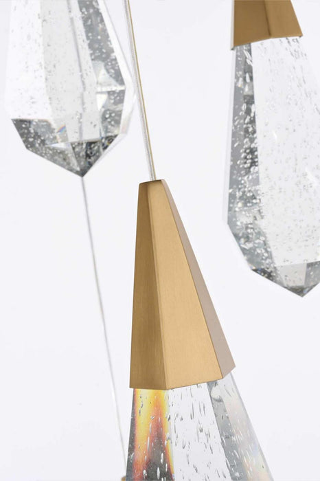 Elegant Lighting - 1013D24SG-02CR - LED Pendant - Amora - Satin Gold
