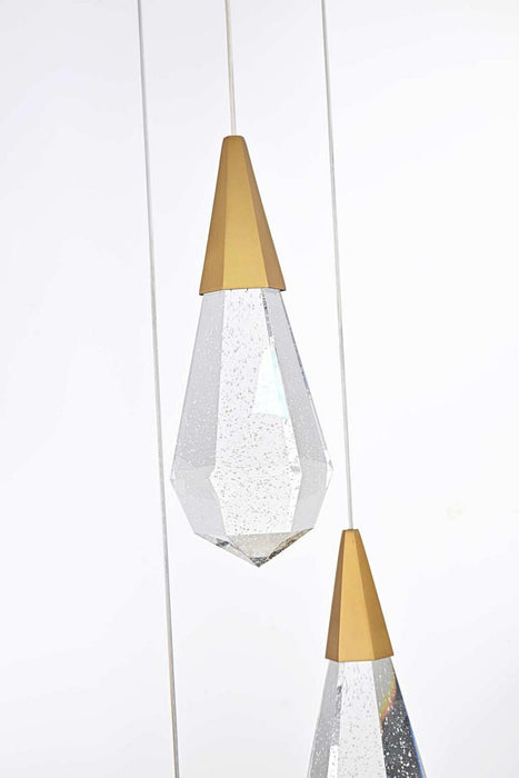 Elegant Lighting - 1013D24SG-02CR - LED Pendant - Amora - Satin Gold