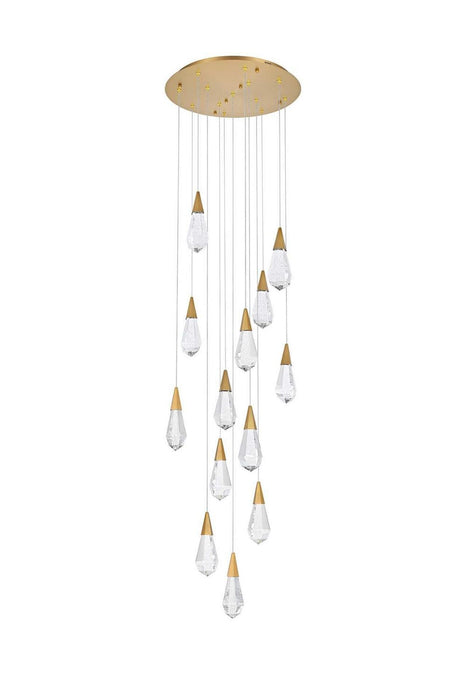 Elegant Lighting - 1013D24SG-02CR - LED Pendant - Amora - Satin Gold