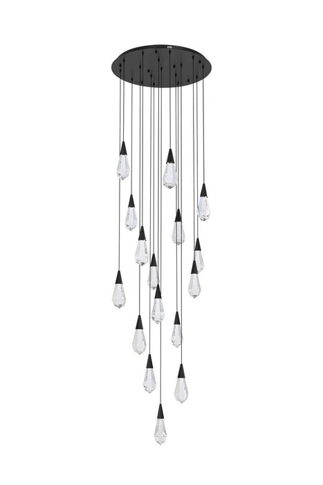 Elegant Lighting - 1013D28BK-02CR - LED Pendant - Amora - Black
