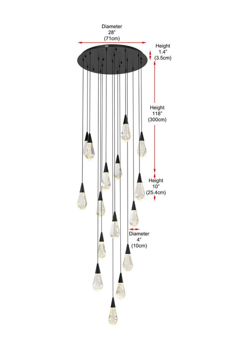 Elegant Lighting - 1013D28BK-02CR - LED Pendant - Amora - Black