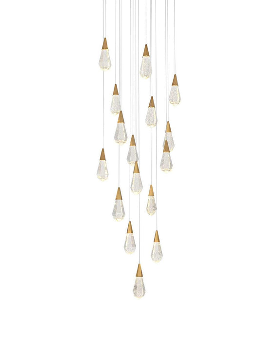 Elegant Lighting - 1013D28SG-02CR - LED Pendant - Amora - Satin Gold