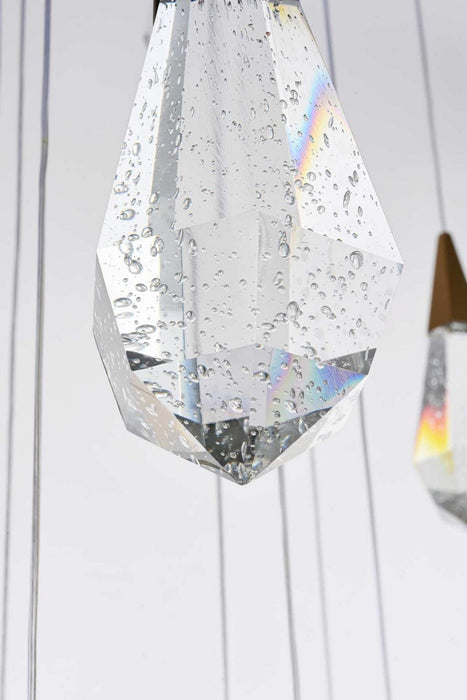 Elegant Lighting - 1013D28SG-02CR - LED Pendant - Amora - Satin Gold