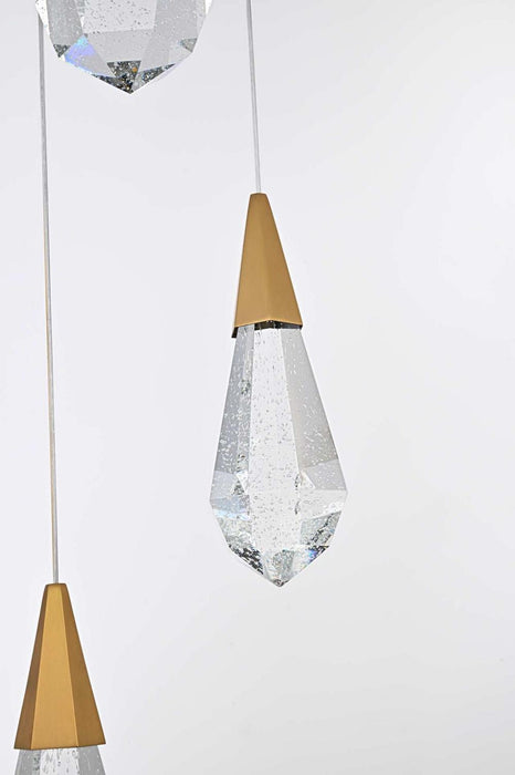 Elegant Lighting - 1013D28SG-02CR - LED Pendant - Amora - Satin Gold
