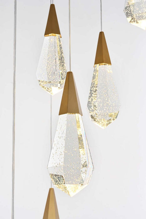 Elegant Lighting - 1013D28SG-02CR - LED Pendant - Amora - Satin Gold
