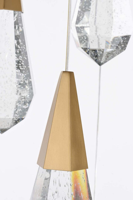 Elegant Lighting - 1013D28SG-02CR - LED Pendant - Amora - Satin Gold