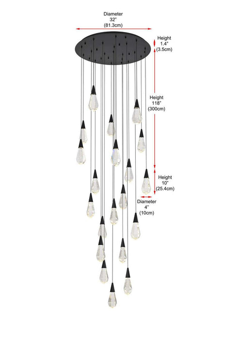 Elegant Lighting - 1013G32BK-02CR - LED Chandelier - Amora - Black