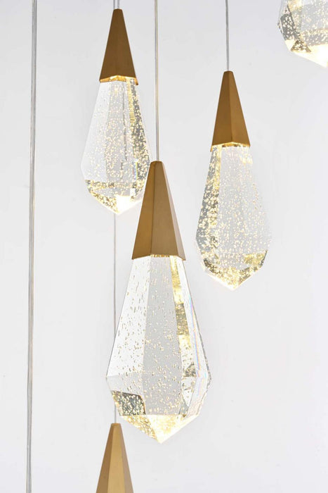 Elegant Lighting - 1013G32SG-02CR - LED Chandelier - Amora - Satin Gold