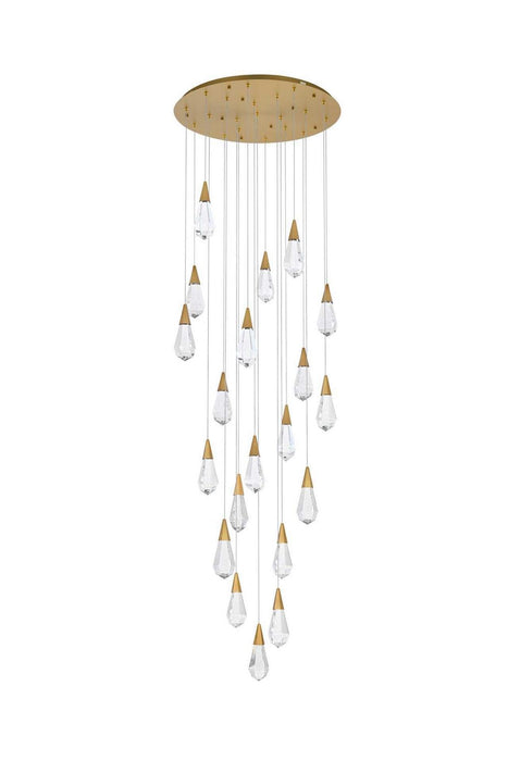 Elegant Lighting - 1013G32SG-02CR - LED Chandelier - Amora - Satin Gold