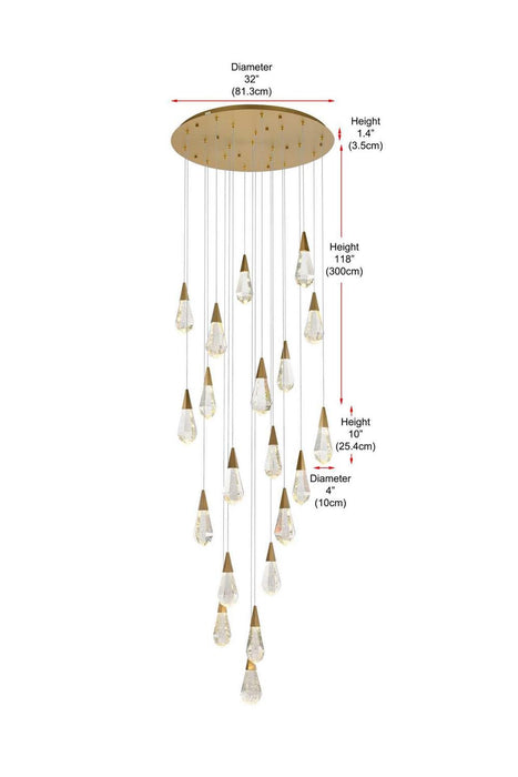 Elegant Lighting - 1013G32SG-02CR - LED Chandelier - Amora - Satin Gold