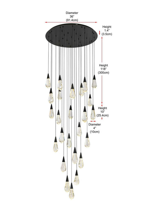 Elegant Lighting - 1013G36BK-02CR - LED Chandelier - Amora - Black