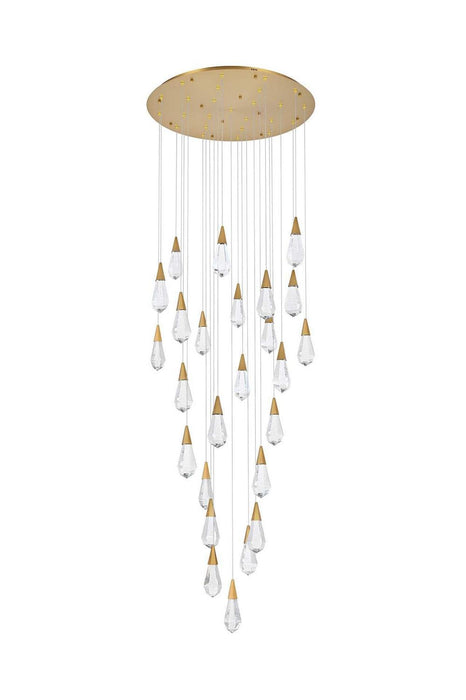 Elegant Lighting - 1013G36SG-02CR - LED Chandelier - Amora - Satin Gold