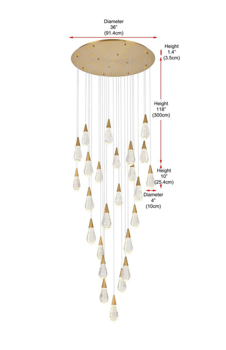 Elegant Lighting - 1013G36SG-02CR - LED Chandelier - Amora - Satin Gold