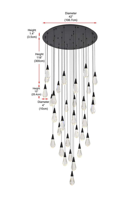 Elegant Lighting - 1013G42BK-02CR - LED Chandelier - Amora - Black
