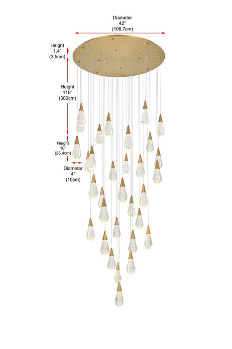 Elegant Lighting - 1013G42SG-02CR - LED Chandelier - Amora - Satin Gold