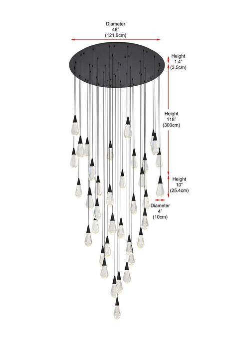 Elegant Lighting - 1013G48BK-02CR - LED Chandelier - Amora - Black