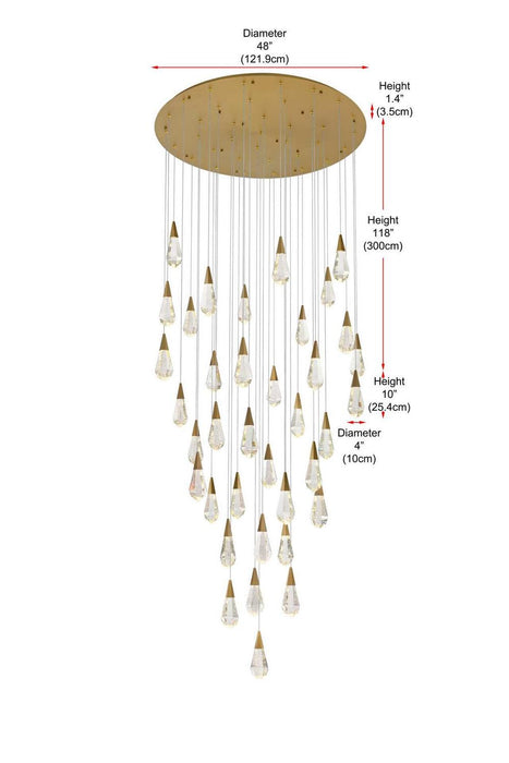 Elegant Lighting - 1013G48SG-02CR - LED Chandelier - Amora - Satin Gold