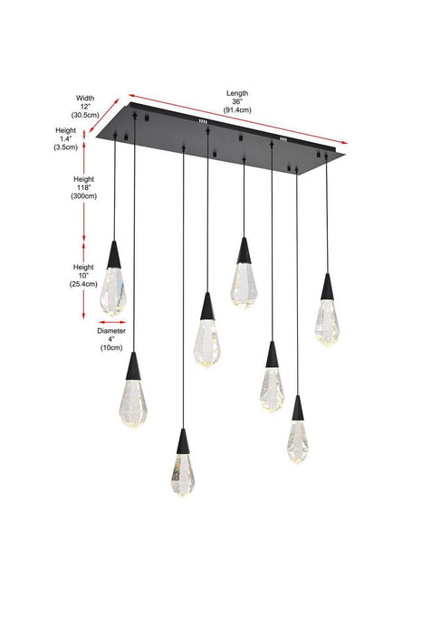 Elegant Lighting - 1013D36BK-02CR - LED Pendant - Amora - Black